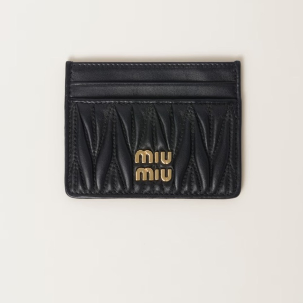 Miu Miu Matelassé Napa Leather Card Holder